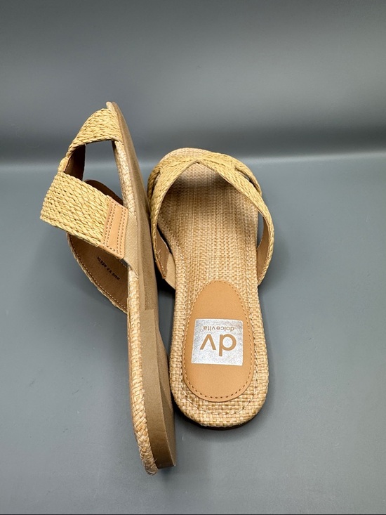 DV Dolce Vita Women's Geeya Raffia Criss Cross Strap Slide Sandals - Picture 4 of 4